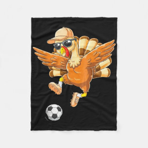 Lustiger Truthahn Fahrrad Kick Fußball Thanksgivin Fleecedecke