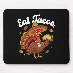 Lustiger Truthahn isst Taco Vegan Lustiger Ernteda Mousepad