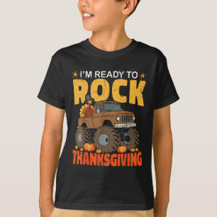 Lustiger Truthahn Monster Truck Erntedankfest Klei T-Shirt