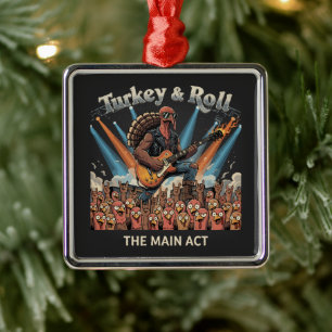Lustiger Truthahn & Roll Rockstar-Gitarrist - Der Ornament Aus Metall