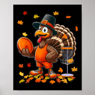 Lustiger Truthahn Thanksgiving Kostüm Disc Golf Sp Poster
