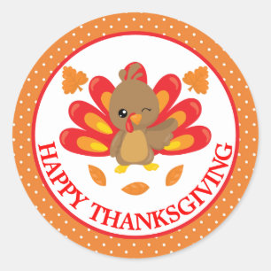 Lustiger Truthahn Thanksgiving Runder Aufkleber