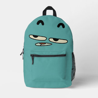 Lustiger Türkis-Cartoon-Gesicht-Rucksack Bedruckter Rucksack