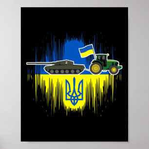 Lustiger ukrainischer Bauer stiehlt Panzer Ukraine Poster