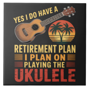 Lustiger Ukulele-Renteneintritts-Plan Fliese