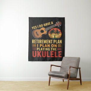 Lustiger Ukulele-Renteneintritts-Plan Wandteppich