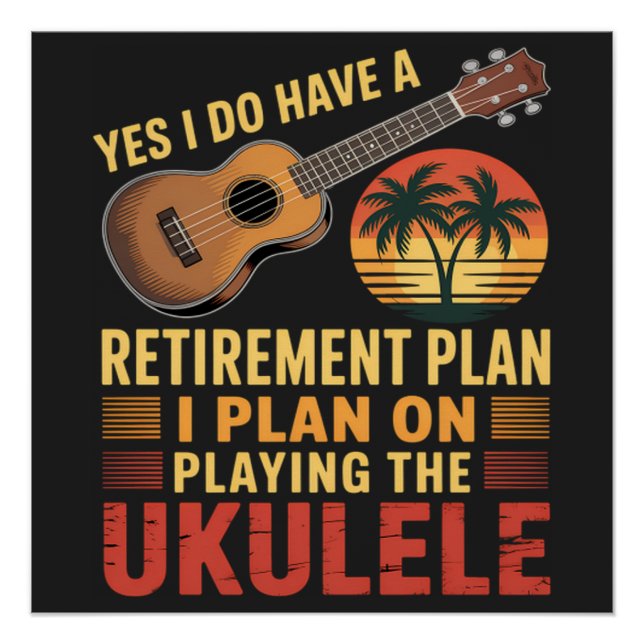 Lustiger Ukulele-Renteneintrittsplan Poster (Vorderseite)