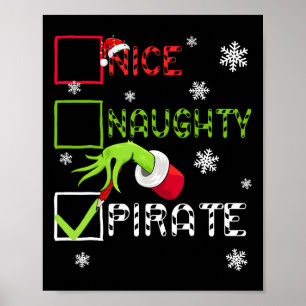 Lustiger unartiger Pirat Weihnachten Xmas Männer F Poster