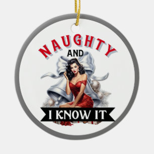Lustiger Unartiger-und-ich-weiß-es-Weihnachts-Pinu Keramik Ornament
