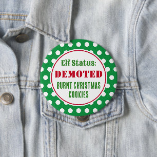 Lustiger unartiger Weihnachtself-Knopf Button