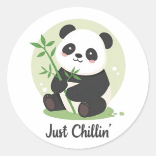 Lustiger und entspannter Panda Runder Aufkleber