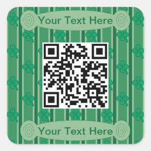 Lustiger und Fancy 4-Blatt-Kleeblatt-QR-Code Quadratischer Aufkleber