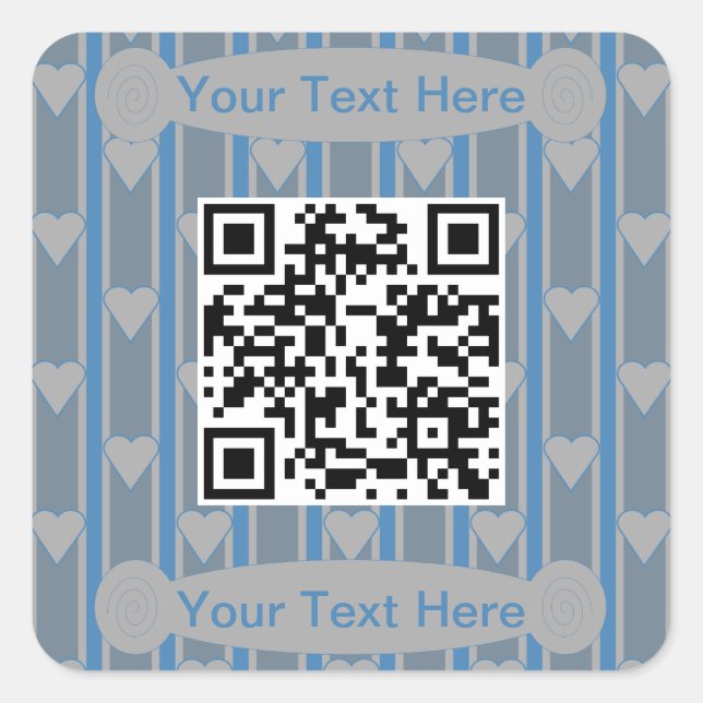 Lustiger und Fancy Herz-QR-Code Quadratischer Aufkleber (Vorderseite)