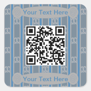 Lustiger und Fancy Pretzel QR Quadratischer Aufkleber