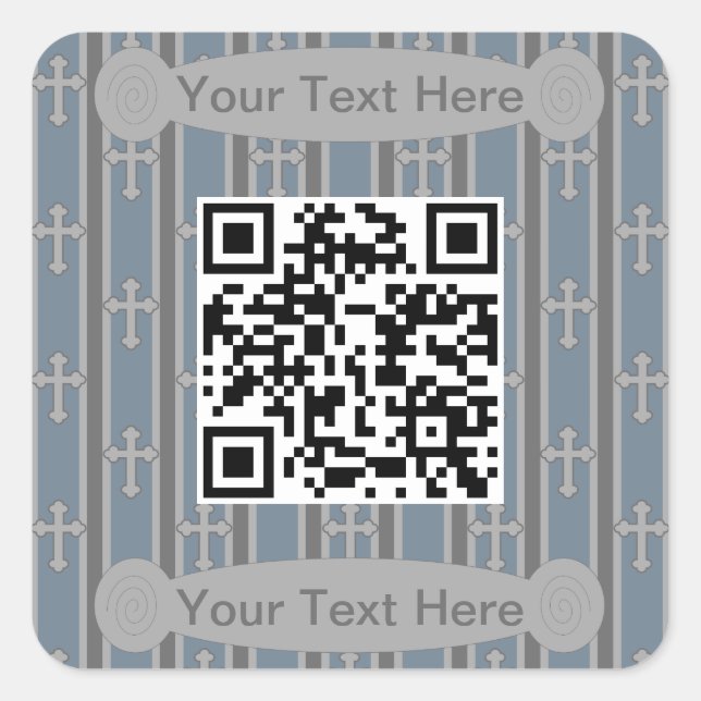 Lustiger und Fancy-QR-Code Quadratischer Aufkleber (Vorderseite)