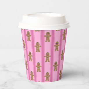 Lustiger und Fancy-Rosa-Gingerbread-Mann Pappbecher