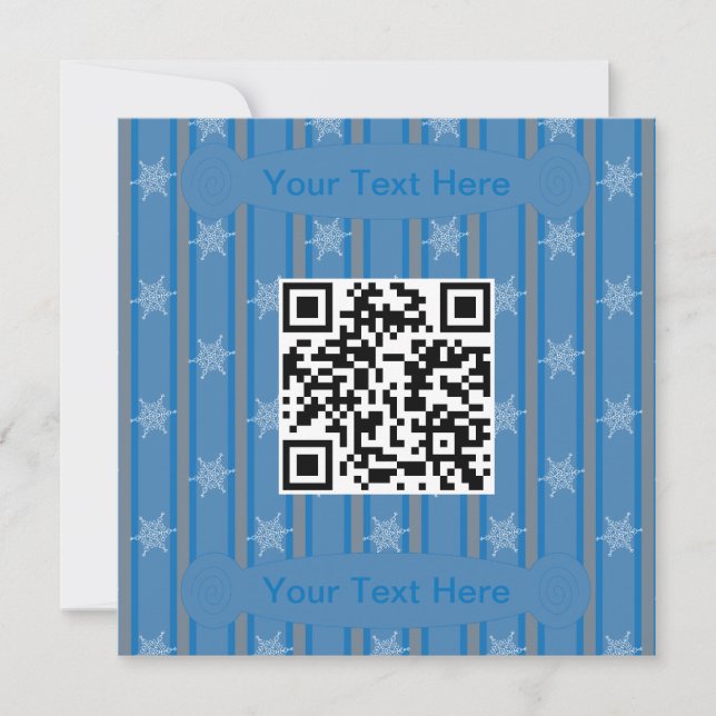 Lustiger und Fancy-Schneeflocken-QR-Code Einladung (Vorderseite)