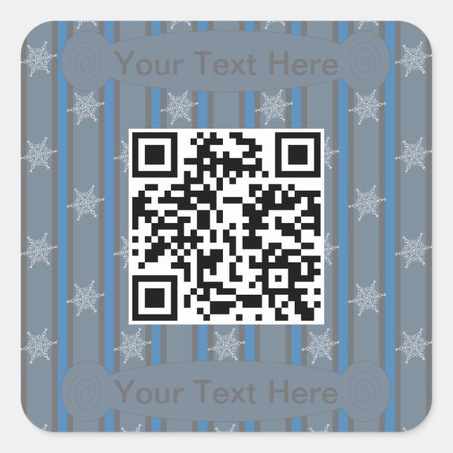 Lustiger und Fancy-Schneeflocken-QR-Code Quadratischer Aufkleber (Vorderseite)