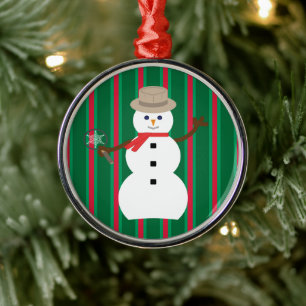 Lustiger und Fancy-Weihnachts-Schneemann-Detektiv Ornament Aus Metall