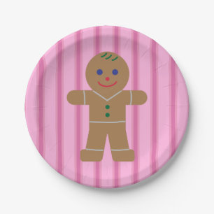 Lustiger und Fasanter Rosa Lebkuchenmann Pappteller