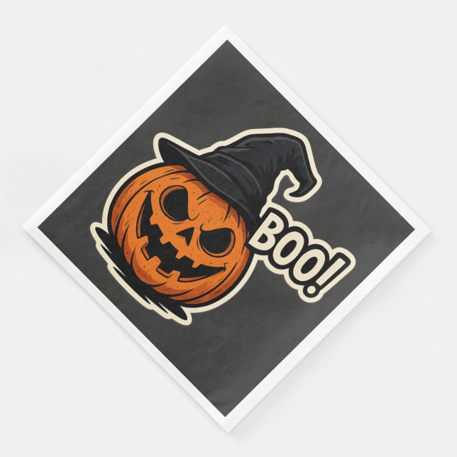 Lustiger und gruseliger Halloween-Aufkleber Serviette (Ecke)