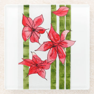 LUSTIGER UND PHANTASIEVOLLER POINSETTIA-WEIHNACHTS GLASUNTERSETZER