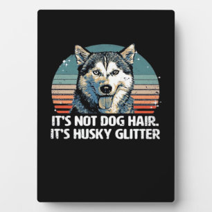 Lustiger und süßer sibirischer Husky-Hund Glitter  Fotoplatte