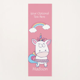 Lustiger Unicorn-individueller Name, Text u. Yogamatte