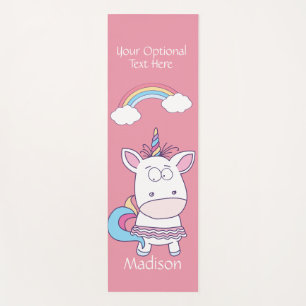Lustiger Unicorn-individueller Name, Text u. Yogamatte