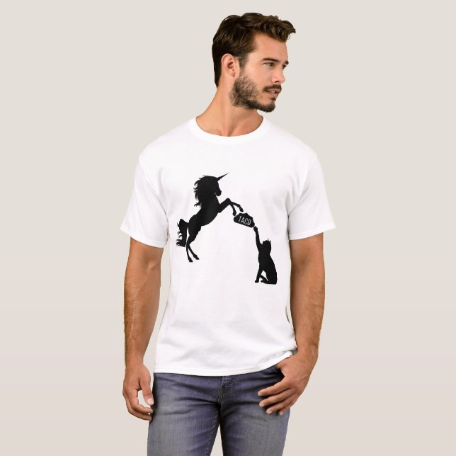 Lustiger Unicorntaco-Katzen-T - Shirt, T-Shirt (Vorne ganz)