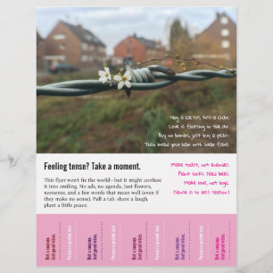 Lustiger, unsinniger Vers mit abreißbaren Laschen Flyer