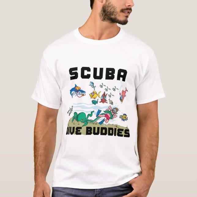 Lustiger UNTERWASSERATEMGERÄT Tauchen-Freund T-Shirt (Vorderseite)
