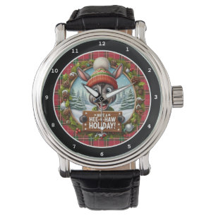 Lustiger Urlaub Esel Weihnachten Armbanduhr