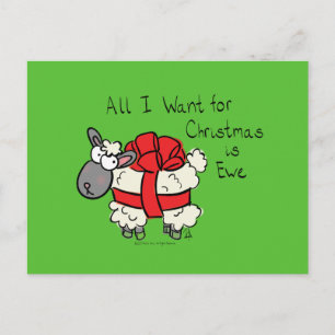 Lustiger Urlaub Süße Schafe Weihnachten Cartoon Postkarte