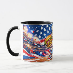 Lustiger USA-Baseball-Skelett-Kaffeebecher – Burge Tasse