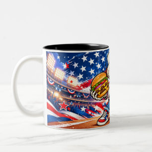 Lustiger USA-Baseball-Skelett-Kaffeebecher – Burge Zweifarbige Tasse