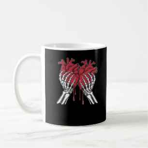 Lustiger Valentins-Skelett-Herz-Hände Klassischer  Kaffeetasse