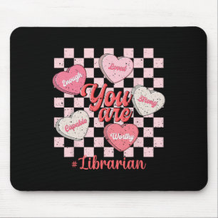 Lustiger Valentinsbibliothekar Liebesherz Mousepad