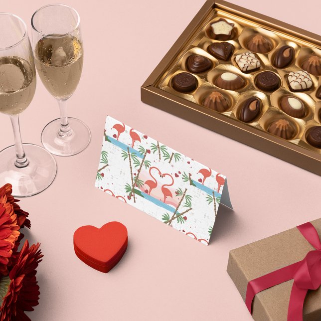 Lustiger Valentinsgruß-Rosa-Flamingo-Tanz Feiertagskarte (Von Creator hochgeladen)