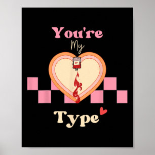 Lustiger Valentinstag Retro Vintage Du bist mein T Poster