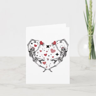 Lustiger Valentinstag Tanzender Skelett Herz  Karte
