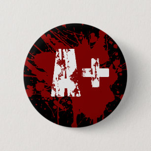 Lustiger Vampir und Zombie-Spender mit Blutgruppe Button