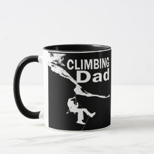 Lustiger Vater beim Kletterstein Tasse