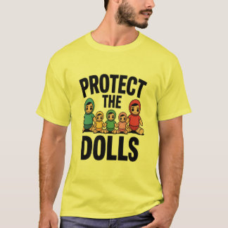 lustiger Vater beschützt die Puppen T-Shirt