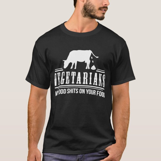 LUSTIGER VEGETARISCHER WITZ DRUCKmann-' T-Shirt (Vorderseite)