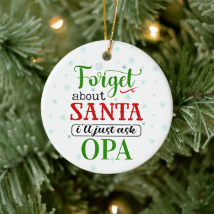 Lustiger Vergiss Santa OPA Weihnachtsbaumschmuck Keramik Ornament