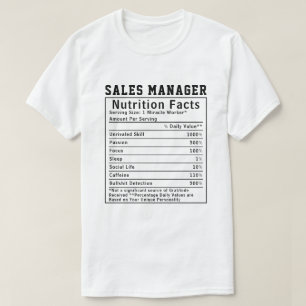 Lustiger Verkaufsleiter Ernährungsfakten Geschäfts T-Shirt