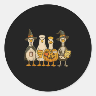 Lustiger verrückter Gänse-Lehrer Halloween Streich Runder Aufkleber