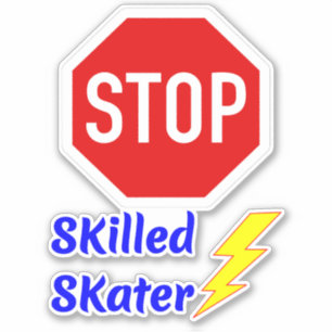 Lustiger versierter Skater - Skateboard Street Sto Aufkleber