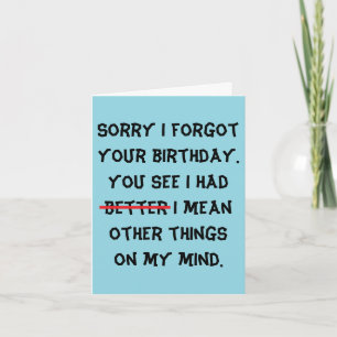 lustiger verspäteter Geburtstag Karte